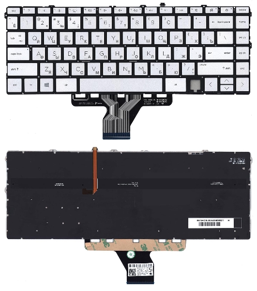 Клавиатура для ноутбука HP Envy 13-BA серебро