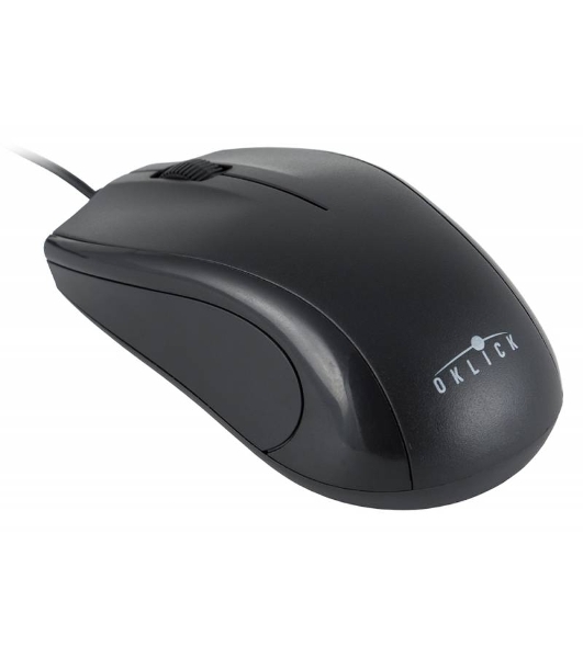 Мышь проводная Oklick 185M черный, 1200 dpi, USB, кнопки - 3