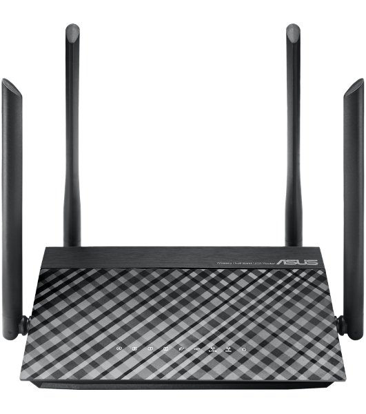 Маршрутизатор беспроводной Asus RT-AC1200 10/100BASE-TX черный (Dual Band)