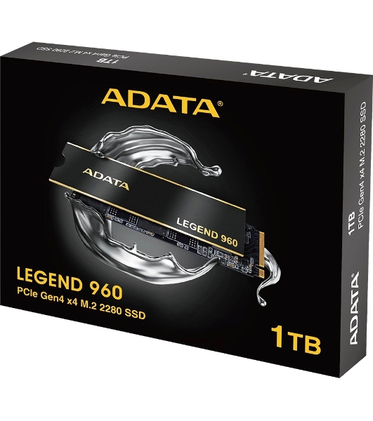 Накопитель SSD ADATA LEGEND 960, 1Tb, PCIe 4.0 x4, M.2 2280, NVMe, R/W 7400/6000, с радиатором