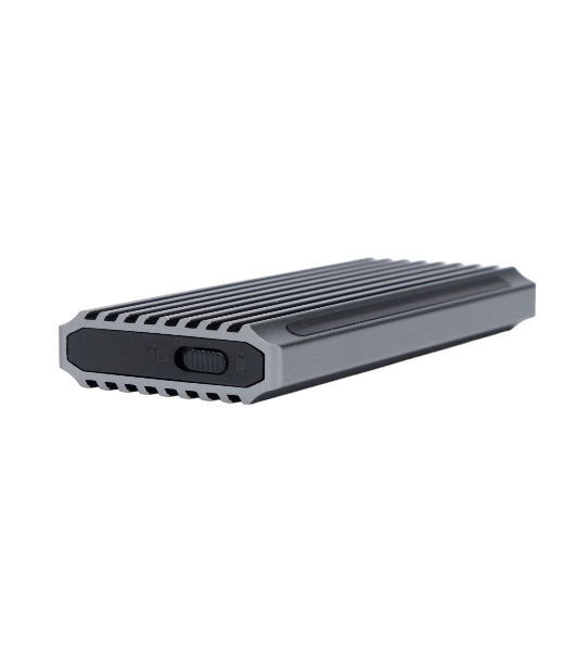 Внешний корпус Gembird EEM2-SATA-3 USB 3.1 для M2 SATA порт Type-С, RGb подсветка, металл, серебристый