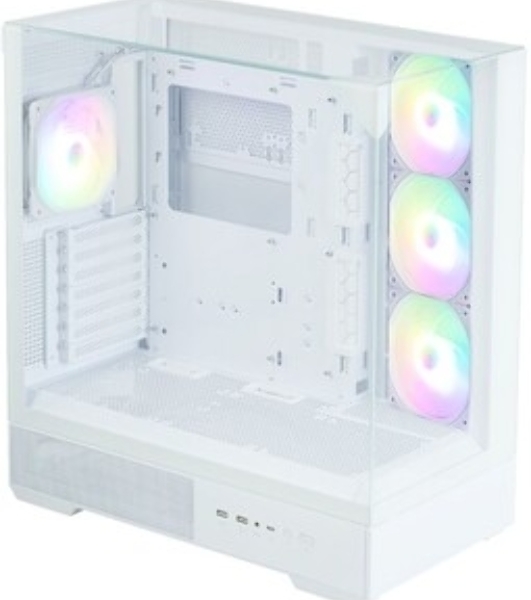 Компьютерный корпус ZALMAN P40 Prism Plus, ATX, белый, WINDOW, 3xCombo (3.5'' or 2.5'), 1xUSB TYPE-C, 2xUSB 3.0, SIDE 3x120мм ARGb, REAR 1x120мм ARGb