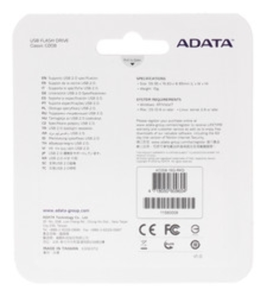 Флешка USB ADATA Classic C008 (AC008-16G-RKD), 16Gb, USB 2.0, R/W 30/6, черный/красный
