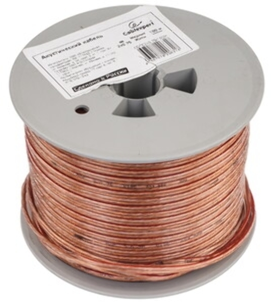 Акустический кабель Cablexpert CC-TC2x0,5-100M, прозрачный, 100 м, на катушке