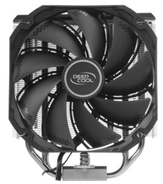 Кулер для процессора DEEPCOOL AS500 черный, 140 мм, алюминий/медь, 1200 об/мин, 26 дБ, 4 pin, 220 Вт, 164 мм
