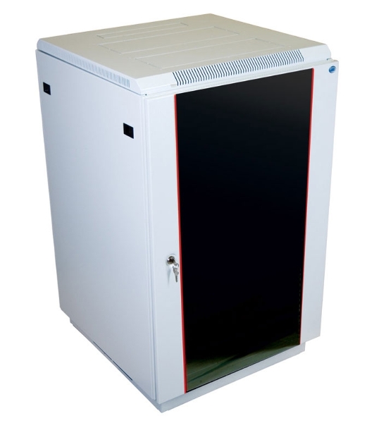 Шкаф коммутационный ЦМО ШТК-М-18.6.6-1ААА 18U 600x600 мм пер. дв. стекл задн. дв. стал. лист 2 бок. пан. направл. под закл. гайки 270 кг серый