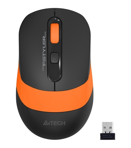 Мышь беспроводная A4Tech Fstyler FG10S черный/оранжевый, 2000 dpi, радиоканал, USB, кнопки - 4