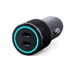 Автомобильное зарядное устройство c двумя портами Rexant (USB-C + USB-С) c LED-подсветкой, 75Вт, фото 1