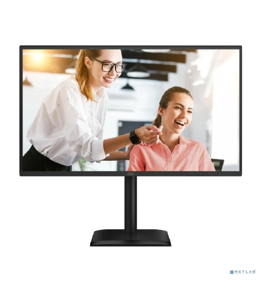 Монитор 27' AOC Q27E4CV IPS 2560x1440, 120 Гц, 4 мс, 16:9, 350 кд/м², HDMI 2.0, DP 1.2, USB-C (90 Вт), USB Hub (4x USB 3.2), RJ45, 3.5 Jack, динамики (2x2 Вт), Adaptive-Sync, VESA 100x100, черный