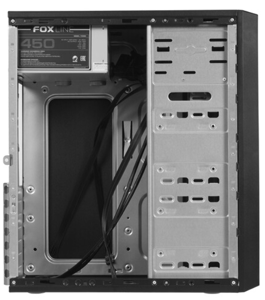 Компьютерный корпус c блоком питания 450 Ватт/Case Foxline FL-302-FZ450-U32 ATX case, black, w/PSU 450W 8см, w/2xUSB 2.0+2xUSB 3.0, w/pwr cord, w/o FAN