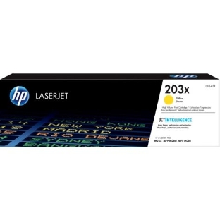 Картридж лазерный HP CF542X (HP 203X) желтый для HP LaserJet M254/M280/M281 2500 страниц.