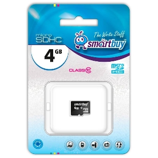 Флеш карта microSD 4Gb Smartbuy microSDHC Class 10