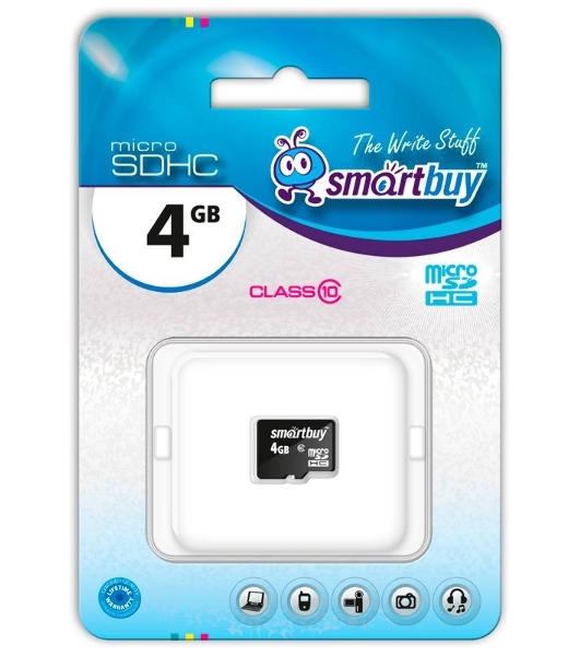 Флеш карта microSD 4Gb Smartbuy microSDHC Class 10