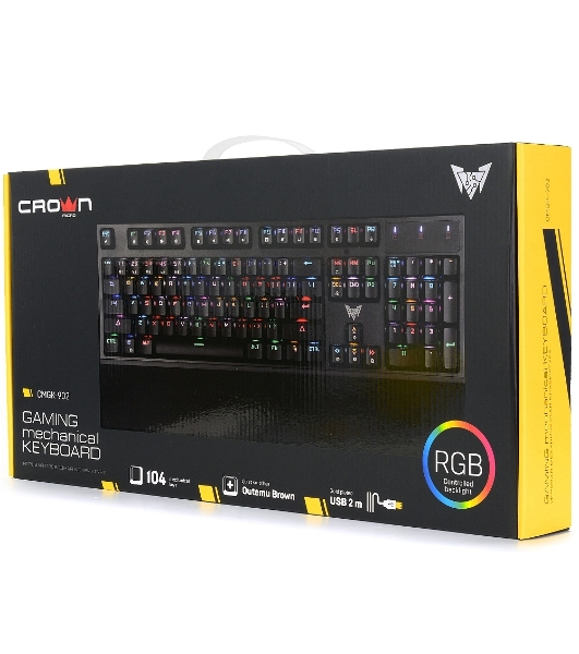 Клавиатура проводная CROWN CMGK-902, USB, черный