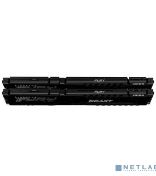 Оперативная память Kingston Fury Beast, DDR5, 32GB (2x16GB), 5200MHz, CL40, DIMM, радиатор, черный