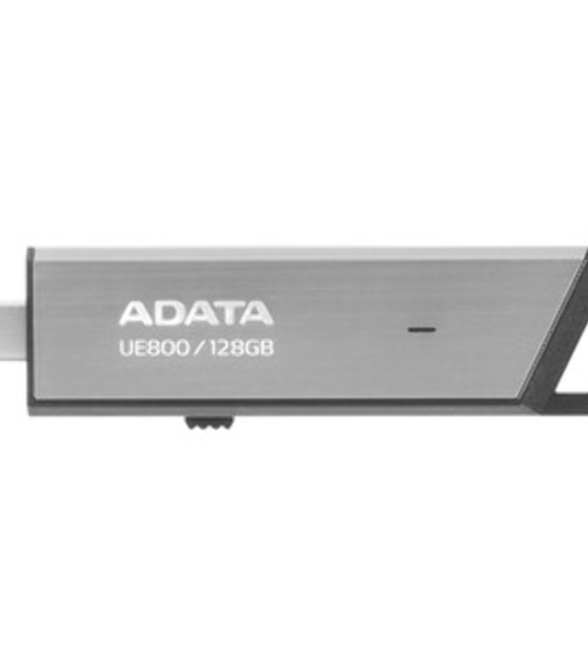 Флешка USB ADATA UE800 (AELI-UE800-128G-CSG), 128Gb, Type-C USB 3.2, R/W 1000/550, серебристый