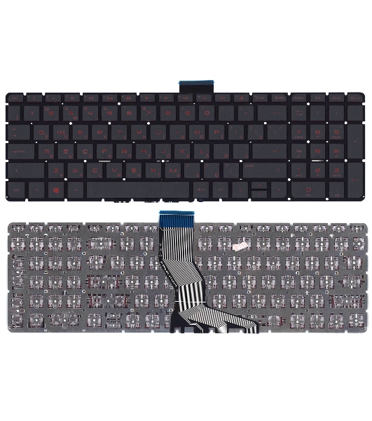Клавиатура для ноутбука HP Pavilion 15-ab 15-ab000 15z-ab100 черная с красной подсветкой