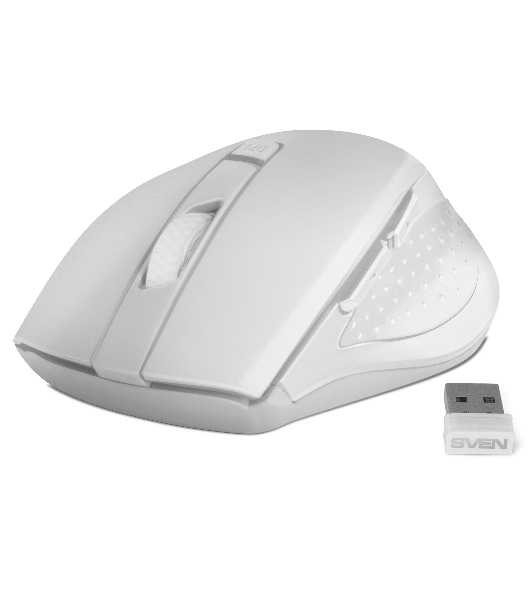 Мышь беспроводная SVEN RX-425W белый, 1600 dpi, радиоканал, USB, кнопки - 6
