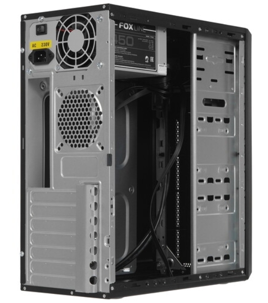 Компьютерный корпус c блоком питания 450 Ватт/Case Foxline FL-302-FZ450-U32 ATX case, black, w/PSU 450W 8см, w/2xUSB 2.0+2xUSB 3.0, w/pwr cord, w/o FAN