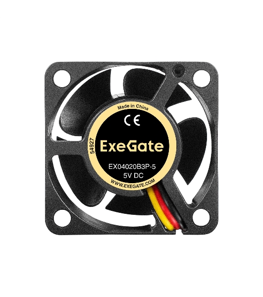 Вентилятор для корпуса ExeGate EX04020SB2P-5 черный, 40 мм, 5500 об/мин, 24 дБ, 3 pin