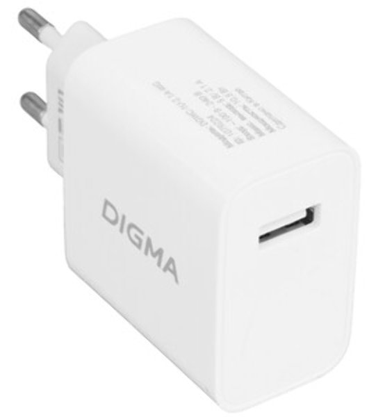 Сетевое зарядное устройство Digma DGWC-1U-2.1A-WG 2.1A универсальное белый