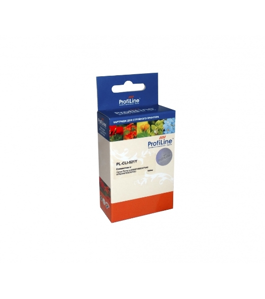 Картридж струйный ProfiLine PL-CLI-521Y для принтеров Canon Pixma IP3600/IP4600/MP540/MP550/MP620/MP630/MP980 с чипом водн