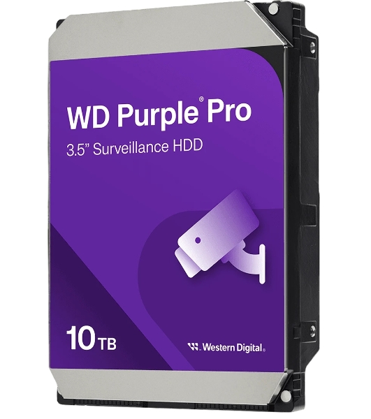 Жесткий диск Western Digital Purple Pro HDD 3.5' SATA 10Tb, 7200 rpm, 512MB buffer (DV&NVR + AI), WD102PURP, 1 year