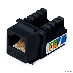 Модуль универсальный Cabeus, keystone, 1хRJ45(8P8C), Toolless, кат. 5е, неэкр., чёрный, фото 1
