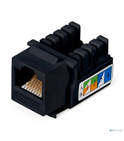 Модуль универсальный Cabeus, keystone, 1хRJ45(8P8C), Toolless, кат. 5е, неэкр., чёрный