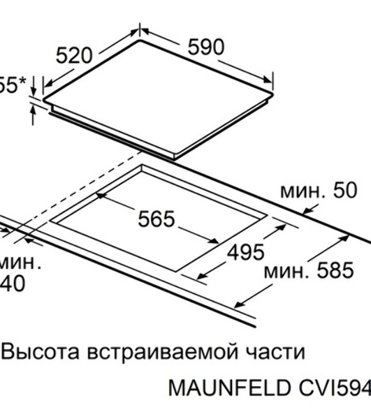 Индукционная варочная панель Maunfeld CVI594STBK