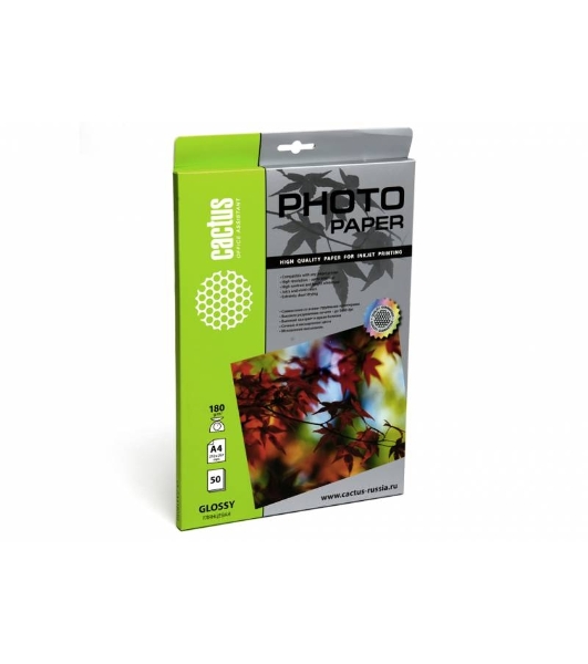 Фотобумага Cactus CS-GA418050 A4/180г/м2/50л. глянцевая для струйной печати