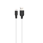 Кабель USB 2.0 HOCO X21, силиконовая оплетка, AM/microBM, бело-черный, 1м, фото 1