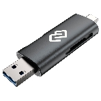 Кард-ридер Digma CR-СU2520-G/серый/SD/TF/micro-SD/micro-SDXC/miсro-SDHC/USB 2.0/Type-C/алюминий, фото11