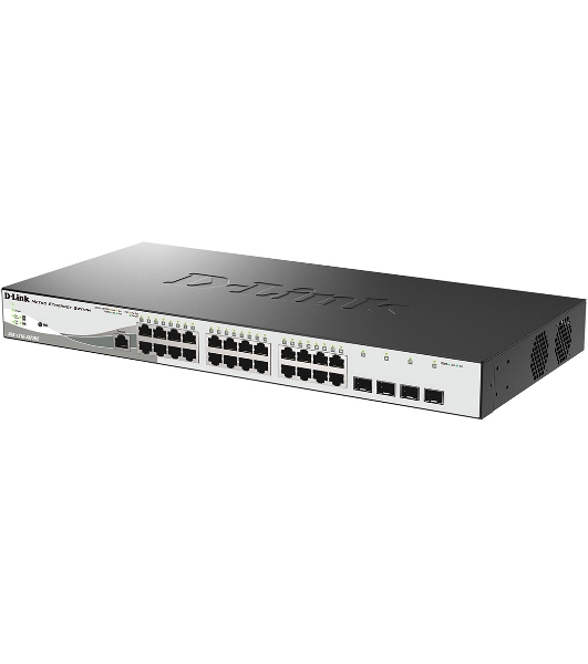 Коммутатор D-Link DGS-1210-28P/ME/B2A, 24×1 Гбит/с + 4×1 Гбит/с SFP, управляемый