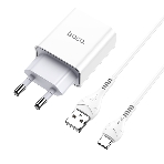 Зарядное устройство Hoco 10.5Вт, 2.1А, 1хUSB + кабель USB/Type-C 1м, C81A, белый, блистер, фото3