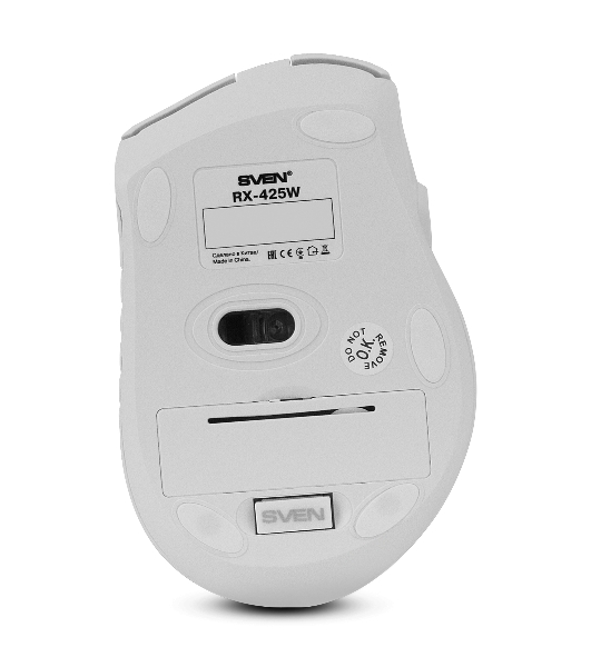 Мышь беспроводная SVEN RX-425W белый, 1600 dpi, радиоканал, USB, кнопки - 6