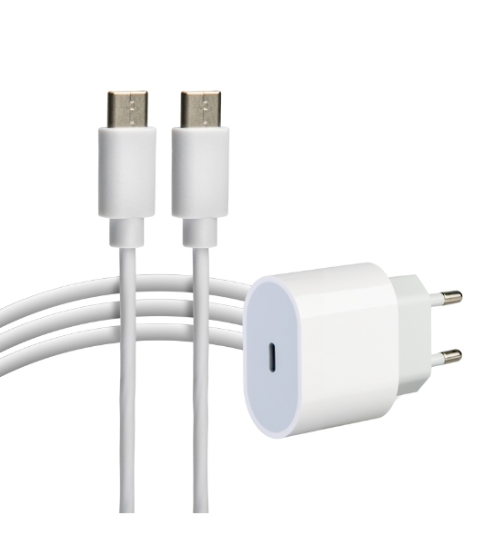 Сетевое зарядное устройство Rexant USB-C, 20Вт в комплекте с кабелем USB-C – USB-C