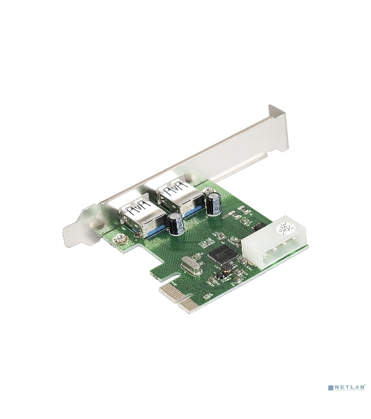 Контроллер ExeGate EXE-319 PCI-E 2.0, 2*USB 3.0 ext, разъем доп.питания (OEM)