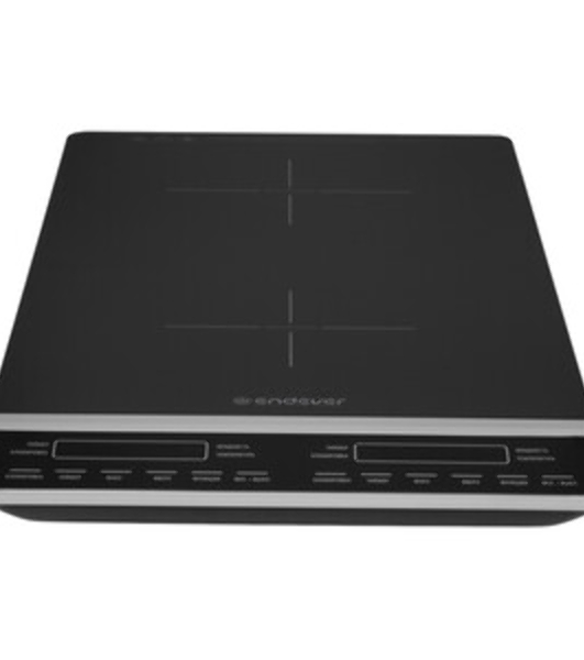 Плитка электрическая индукционного типа с двумя конфорками ENDEVER Skyline IP-67, черный, мощность 1800 Вт+1300 Вт, диаметр посуды 12-26 см, 2 шт/уп