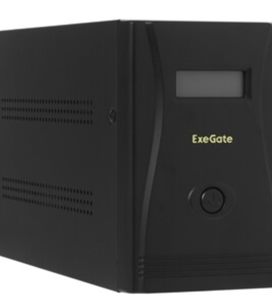 Источник бесперебойного питания ExeGate Smart LB-1000.LCD.AVR.2SH (1000VA/650W, LCD, AVR, 2*Schuko, батарея 12V 9Ah, черный)