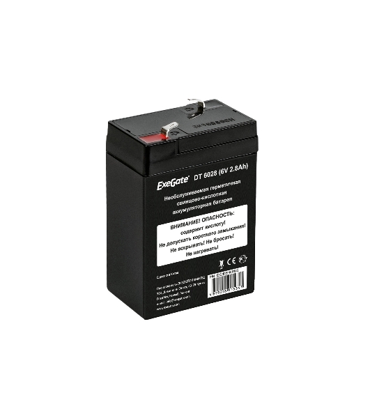 Батарея для ИБП ExeGate DT 6028 (6V 2.8Ah), клеммы F1