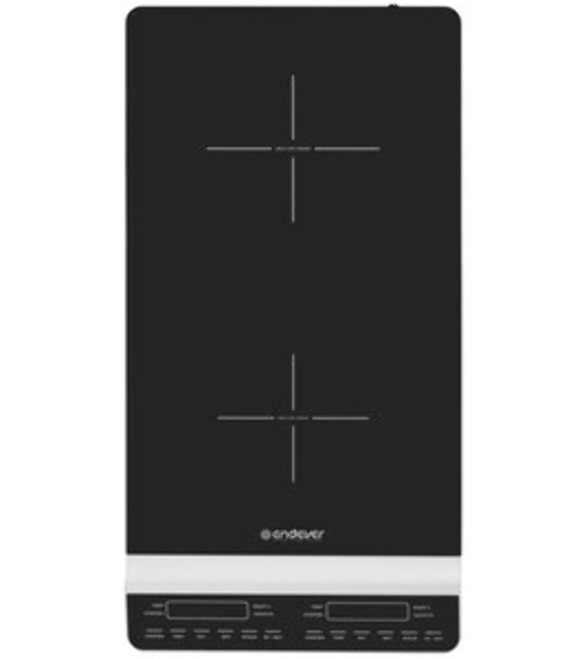 Плитка электрическая индукционного типа с двумя конфорками ENDEVER Skyline IP-67, черный, мощность 1800 Вт+1300 Вт, диаметр посуды 12-26 см, 2 шт/уп