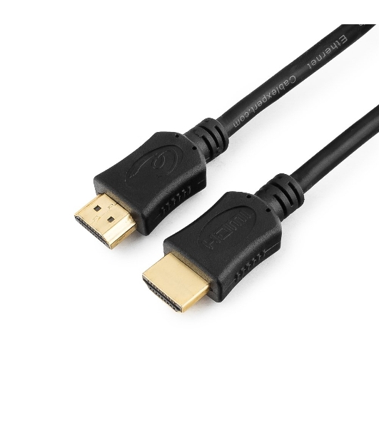 Кабель Cablexpert HDMI CC-HDMI4L-1M, 19M/19M, v2.0, серия Light, позол.разъемы, экран, 1м, черный, пакет