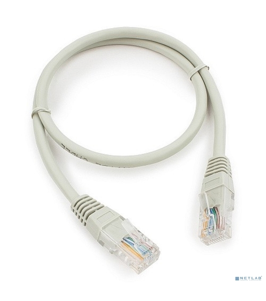 Патч-корд медный UTP Cablexpert PP10-0.5M cat.5, 0.5м, литой, многожильный, серый