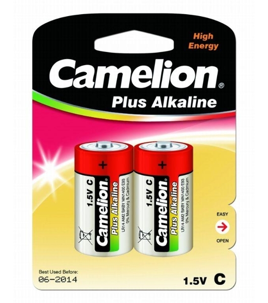 Элемент питания алкалиновый Camelion LR LR14 BL-2 (блист.2шт) 1.5 В