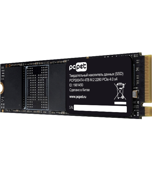 Накопитель SSD PC Pet PCI-E 4.0 x4 4TB PCPS004T4 M.2 2280 OEM