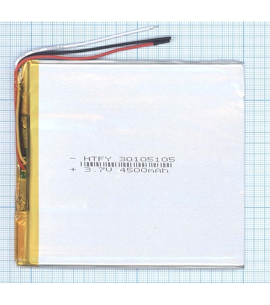 Аккумулятор Li-Pol (батарея) 3x105x105мм 3pin 3.7V/4500mAh