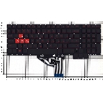 Клавиатура для ноутбука HP Omen 15-CE черная с красной подсветкой, фото2