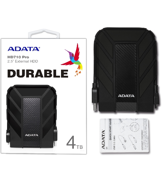 Внешний HDD 2.5' ADATA HD710P, 4TB, USB 3.2 Gen 1 Type-A, 5400 rpm, черный