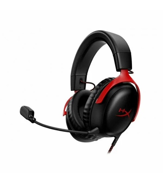 Гарнитура HyperX Cloud III чёрный-красный, проводная, 3.5 мм